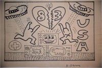 Original in the Manner of Keith Haring COA