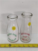 Wayside dairy waterloo & silverwoods milk bottles