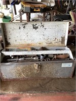 Metal toolbox with tools