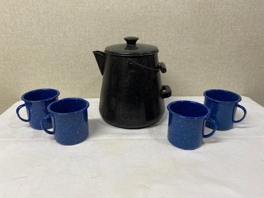 Adirondack Camp Coffee Pot and Cups