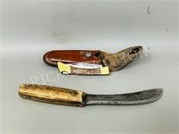 Old Henry wood handle knife & lock blade