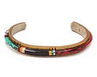 Al Nez  Multi Stone Raised Inlay Bracelet