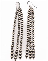 Navajo Chandelier 3 Strand Bench Bead Earrings