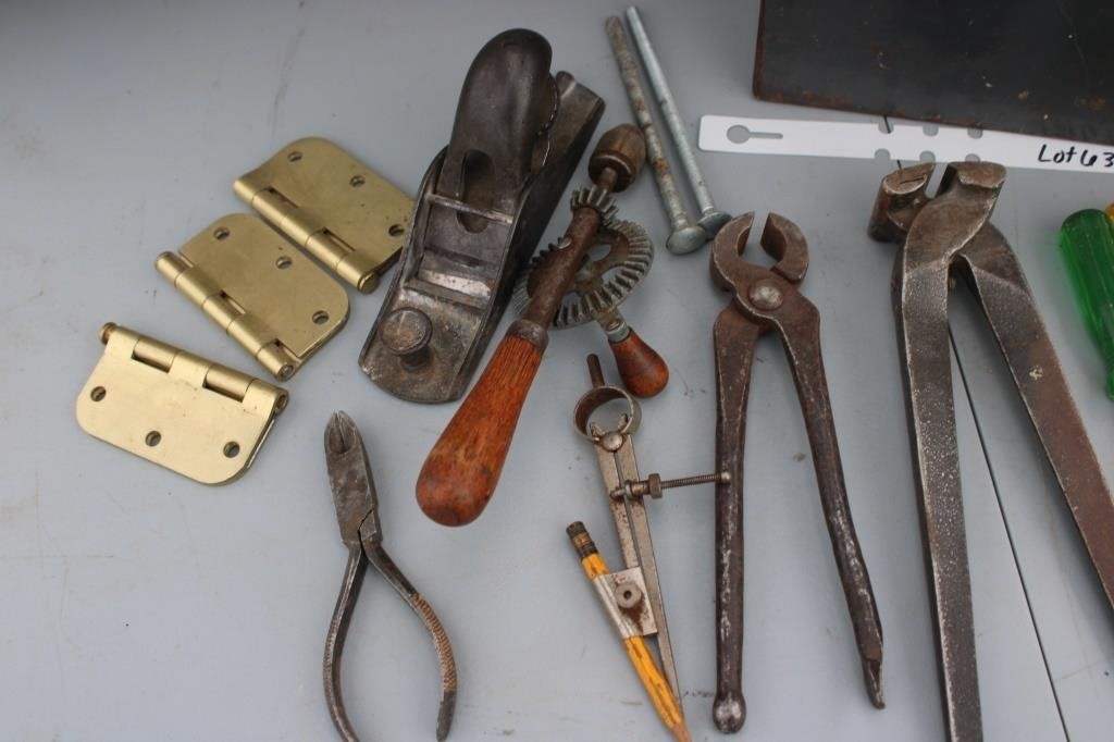 Vintage tools; metal box