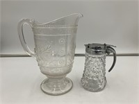 Pressed Glass Pitcher/Syrup Pitcher DH