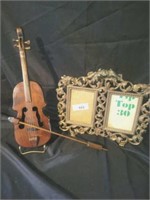 Brass picture frame &  Hand made Violin