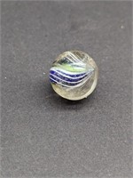 Clear Blue And White Ribbon Marble