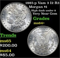 1885-p Vam 3 I2 R3 Morgan Dollar $1 Grades Choice+
