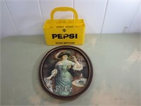 Metal Pepsi Tray & Plastic Crate
