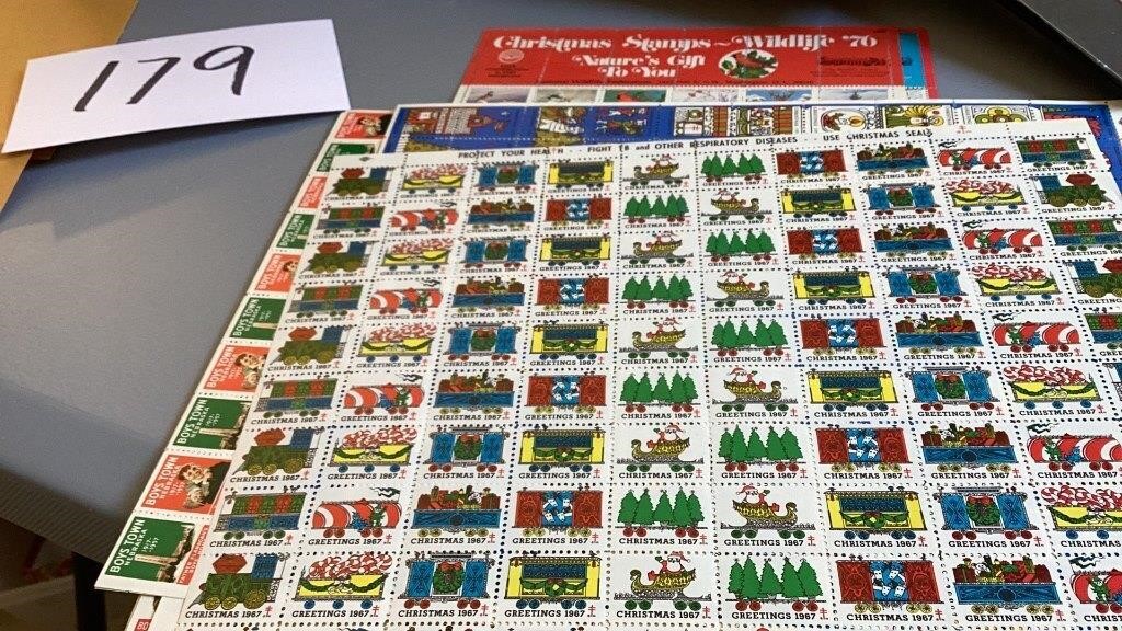 20 sheets of Christmas seals, 1967, 19,57, 1958