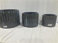 Found glazed clay flower pots 14x11,11x9,9x8