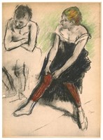 Edgar Degas pochoir "Danseuse aux bas rouges"