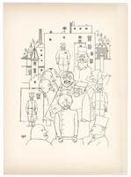 George Grosz original lithograph "He Made Fun of H