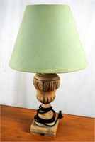 Antique Carved Ornate Marble Table Lamp