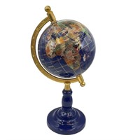 Blue Lapis Gemstones of The World Desktop Globe