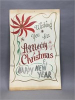 Wishing You A Merry Christmas Vintage Sign