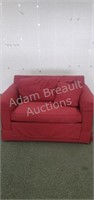 Modern 55in burgundy hide-a-bed love seat, # 1