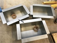 NO SHIPPING: 3pc metal boxes, 20"x12"x9.5"