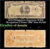 1942 Philippines (Japanese WWII Occupation) 5 Peso