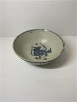 PRIMITIVE CHINESE RICE BOWL WITH WORN GLAZE