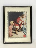 Vintage Coca-Cola Santa Claus framed litho print