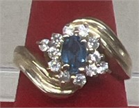 Sterling silver ring size 7 with blue stone and