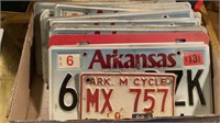 13 License Plates Mainly Arkansas and Newer