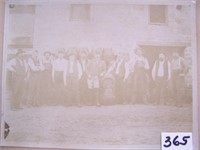 Cardboard Picture of Workers and Kegs of Beer
