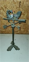 Cast iron chicken weather vane with stand