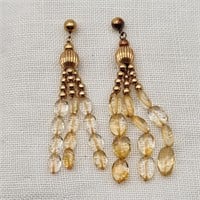 14K Gold Earrings w/ Citrine Stones