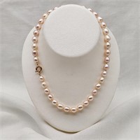 Baroque Pink Pearl Necklace 14K Clasp