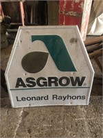 Asgrow Tin sign approximately 3’ x 3’