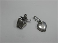 Sterling Silver Apple/ Heart Pendant Hallmarked