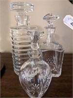 3 PC CRYSTAL DECANTERS