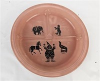 Vintage Pink Circus Kids Divided Plate