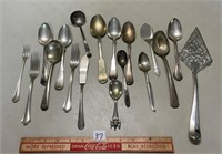 VINTAGE SILVERPLATE LOT SPOONS AND MORE