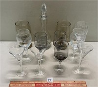 VARIOUS LOT OF WINE GLASSES AND MORE