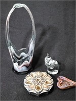 Murano Glass Art Glass Elephant Wade Candle Holder