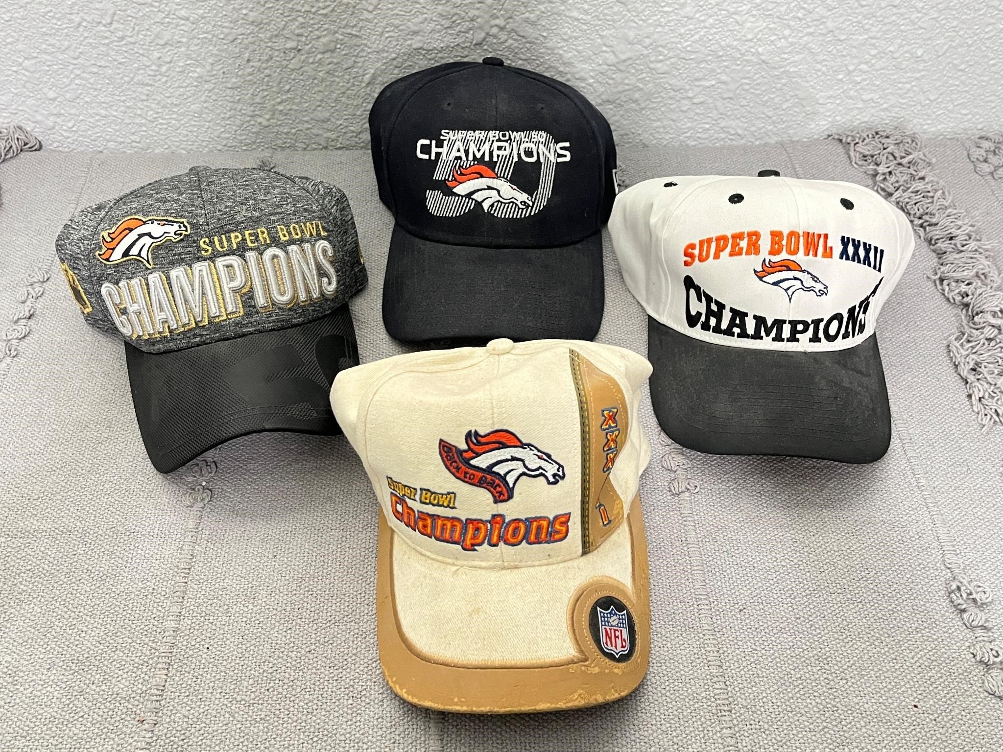 Lot of 4 NFL Denver Broncos One Size Hats