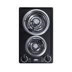 12 in  Coil Electric Cooktop in Black with 2