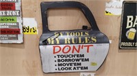 My Tools My Rules Truck Door Sign