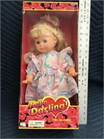 Hello Darling Vinyl Doll New in Box with Shelf