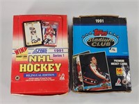 1991 SCORE & 1991 NHL PARTIAL BOXES