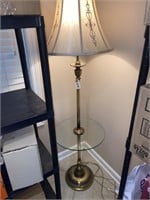MC Brass style floor lamp with glass table top