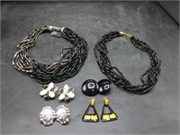 Bohemian Glass Multi Strand Necklaces & Earrings
