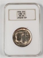 1936 Long Island $.50 Piece - Graded MS64