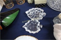 CRYSTAL GLASS LEAF DISHES