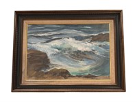 Framed Watercolor of Waves by Renee Adams