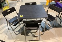 Black Card Table & 4 Chairs