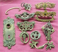 Large Group of Victorian Brass Hardware